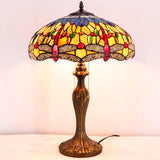 Stained Glass Lamp Werfactory® Tiffany Style Orange Blue Dragonfly Desk Reading Light