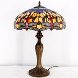 Stained Glass Lamp Werfactory® Tiffany Style Orange Blue Dragonfly Desk Reading Light