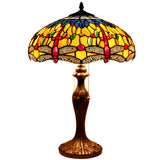 Stained Glass Lamp Werfactory® Tiffany Style Orange Blue Dragonfly Desk Reading Light
