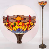 Stained Glass Floor Lamp Werfactory® Dragonfly Torchiere Standing Light