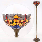 Stained Glass Floor Lamp Werfactory® Dragonfly Torchiere Standing Light