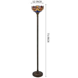 Stained Glass Floor Lamp Werfactory® Dragonfly Torchiere Standing Light