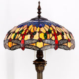 Stained Glass Floor Lamps Werfactory® Blue Yellow Dragonfly Tiffany Light