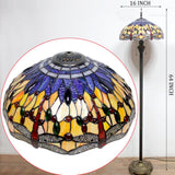 Stained Glass Floor Lamps Werfactory® Blue Yellow Dragonfly Tiffany Light