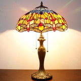 Stained Glass Lamp Werfactory® Tiffany Style Orange Blue Dragonfly Desk Reading Light