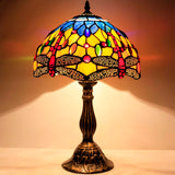 Stained Glass Style Lamp Werfactory® Tiffany Desk Light Blue Dragonfly