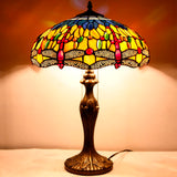 Stained Glass Lamp Werfactory® Tiffany Style Orange Blue Dragonfly Desk Reading Light