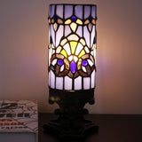 Werfactory® Small Tiffany Table Lamp Stained Glass Baroque Style 4X10Inch Candle Type Desk Lamp