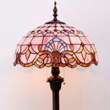 Tiffany Style Floor Lamp Werfactory® Pink Baroque Stained Glass Light