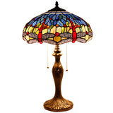 Werfactory® Tiffany Stained Glass Dragonfly Lamps Bedside Table Desk Reading Light