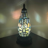 Werfactory® Tiffany Table Lamp Lighthouse Stained Glass Christmas Tree Sea Blue Light