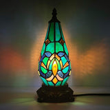 Werfactory® Tiffany Table Lamp Lighthouse Stained Glass Christmas Tree Green Light