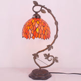 Tiffany Style Lamp Werfactory® Stained Glass Red Wisteria Desk Light