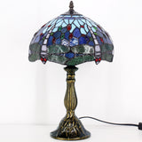 Tiffany Lamp Werfactory® Blue Stained Glass Dragonfly  Reading Light