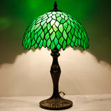 Tiffany Table Lamp Werfactory® Green Wisteria Stained Glass Desk Light