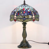 Tiffany Lamp Werfactory® Blue Stained Glass Dragonfly  Reading Light