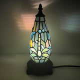 Werfactory® Tiffany Table Lamp Lighthouse Stained Glass Christmas Tree Sea Blue Light