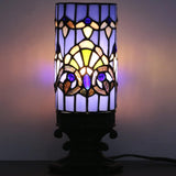 Werfactory® Small Tiffany Table Lamp Stained Glass Baroque Style 4X10Inch Candle Type Desk Lamp