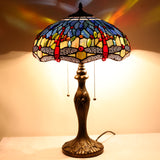 Werfactory® Tiffany Stained Glass Dragonfly Lamps Bedside Table Desk Reading Light