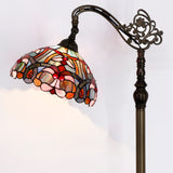 Werfactory® Tiffany Floor Lamp Blue Pink Stained Glass Reading Light