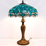 Tiffany Style Lamps Werfactory® Green Stained Glass Dragonfly Bedside Desk Reading Light