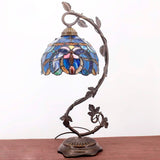 Werfactory®Tiffany Table Lamp Cloudy Blue Stained Glass Table Lamps   Wide 8 Inch Hig 21 Inch
