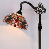 Werfactory® Tiffany Floor Lamp Blue Pink Stained Glass Reading Light