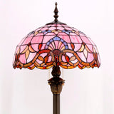 Tiffany Style Floor Lamp Werfactory® Pink Baroque Stained Glass Light