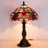 Tiffany Style Table Lamp Werfactory® Blue Pink Stained Glass Table Reading Light