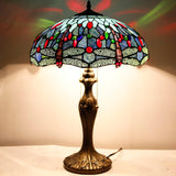 Stained Glass Table Lamps Werfactory® Tiffany Style Blue Dragonfly Desk Reading Light