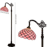 Werfactory® Tiffany Floor Lamp Pink Glass Pearl  Lamp Adjustable Corner  Reading Light