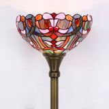 Tiffany Floor Lamp Werfactory® Blue Pink Stained Glass Light