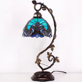 Werfactory®Tiffany Table Lamp Green Stained Glass Style Table Lamps   Wide 8 Inch Hig 21 Inch