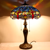Werfactory® Tiffany Stained Glass Dragonfly Lamps Bedside Table Desk Reading Light