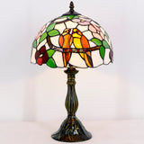 Tiffany Lamps Werfactory® Double Tropical Birds Stained Glass Bedside Lamp