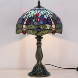 Tiffany Lamp Werfactory® Blue Stained Glass Dragonfly  Reading Light
