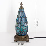 Werfactory® Tiffany Table Lamp Lighthouse Stained Glass Christmas Tree Sea Blue Light