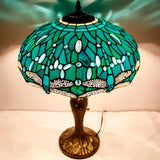 Tiffany Style Lamps Werfactory® Green Stained Glass Dragonfly Bedside Desk Reading Light