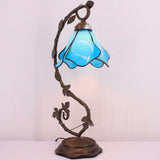 Tiffany Style Lamps Werfactory® Blue Stained Glass Bedside Lamp