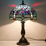 Tiffany Lamp Werfactory® Blue Stained Glass Dragonfly  Reading Light