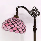 Werfactory® Tiffany Floor Lamp Pink Glass Pearl  Lamp Adjustable Corner  Reading Light
