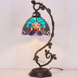 Werfactory®Tiffany Table Lamp Green Stained Glass Style Table Lamps   Wide 8 Inch Hig 21 Inch