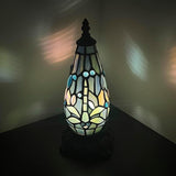 Werfactory® Tiffany Table Lamp Lighthouse Stained Glass Christmas Tree Sea Blue Light