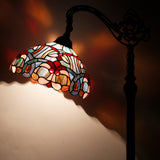 Werfactory® Tiffany Floor Lamp Blue Pink Stained Glass Reading Light