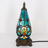 Werfactory® Tiffany Table Lamp Lighthouse Stained Glass Christmas Tree Green Light