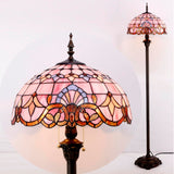 Tiffany Style Floor Lamp Werfactory® Pink Baroque Stained Glass Light