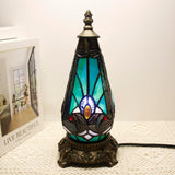 Werfactory® Tiffany Table Lamp Lighthouse Stained Glass Christmas Tree Green Liaison Antique Night Light