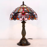 Tiffany Style Table Lamp Werfactory® Blue Pink Stained Glass Table Reading Light
