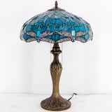 Tiffany Style Lamps Werfactory® Green Stained Glass Dragonfly Bedside Desk Reading Light