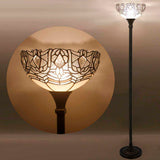 White Tiffany Style Floor Lamp Werfactory® Stained Glass Torchiere